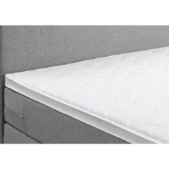 Boxspring met opbergruimte en voetbord Liv egaal - lichtgrijs - 160x200cm