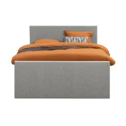 Boxspring met opbergruimte en voetbord Liv egaal - lichtgrijs - 160x200cm