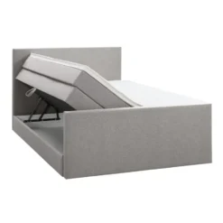 Boxspring met opbergruimte en voetbord Liv egaal - lichtgrijs - 160x200cm