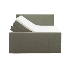 Boxspring met opbergruimte en voetbord Liv geblokt - groen - 140x200cm