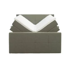 Boxspring met opbergruimte en voetbord Liv geblokt - groen - 180x200cm