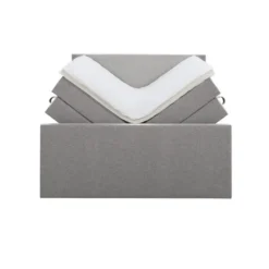 Boxspring met opbergruimte en voetbord Liv egaal - lichtgrijs - 180x200cm