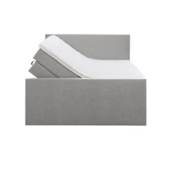 Boxspring met opbergruimte en voetbord Liv egaal - lichtgrijs - 180x200cm