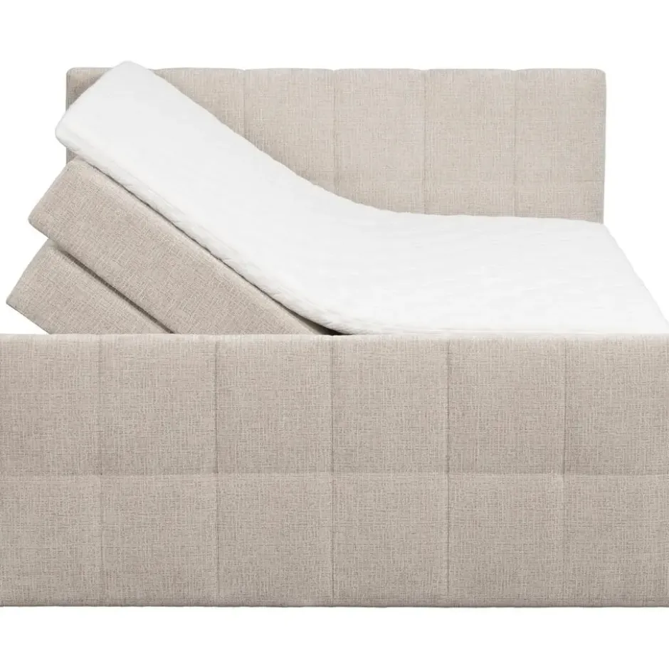 Boxspring met opbergruimte Kanso - taupe - 160x200 cm