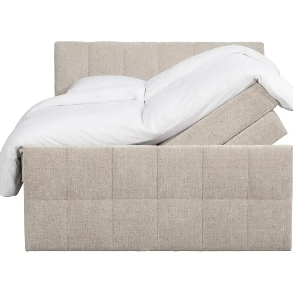 Boxspring met opbergruimte Kanso - taupe - 180x200 cm
