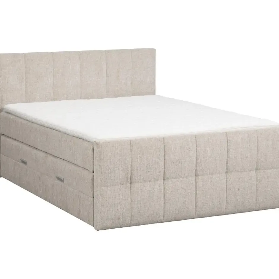 Boxspring met opbergruimte Kanso - taupe - 180x200 cm