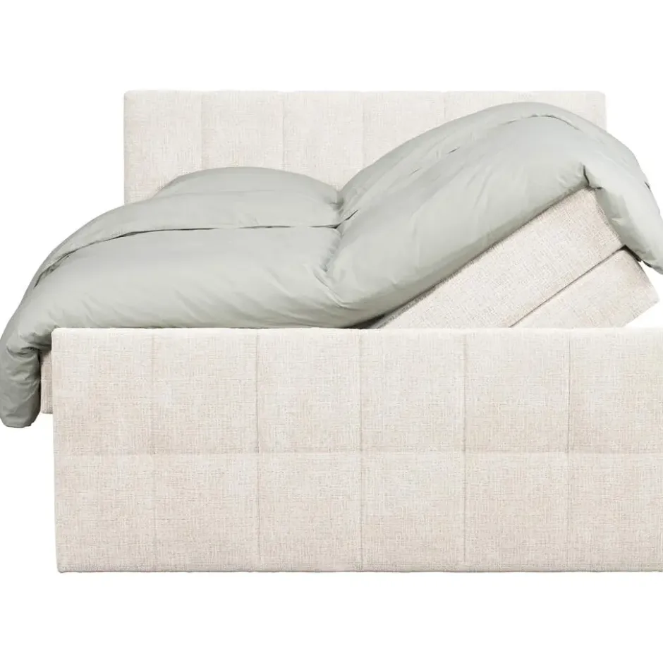 Boxspring met opbergruimte Kanso - ecru - 160x200 cm