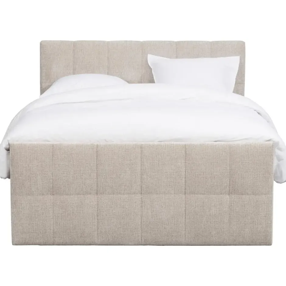 Boxspring met opbergruimte Kanso - taupe - 140x200 cm