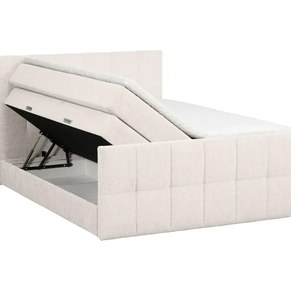 Boxspring met opbergruimte Kanso - ecru - 140x200 cm