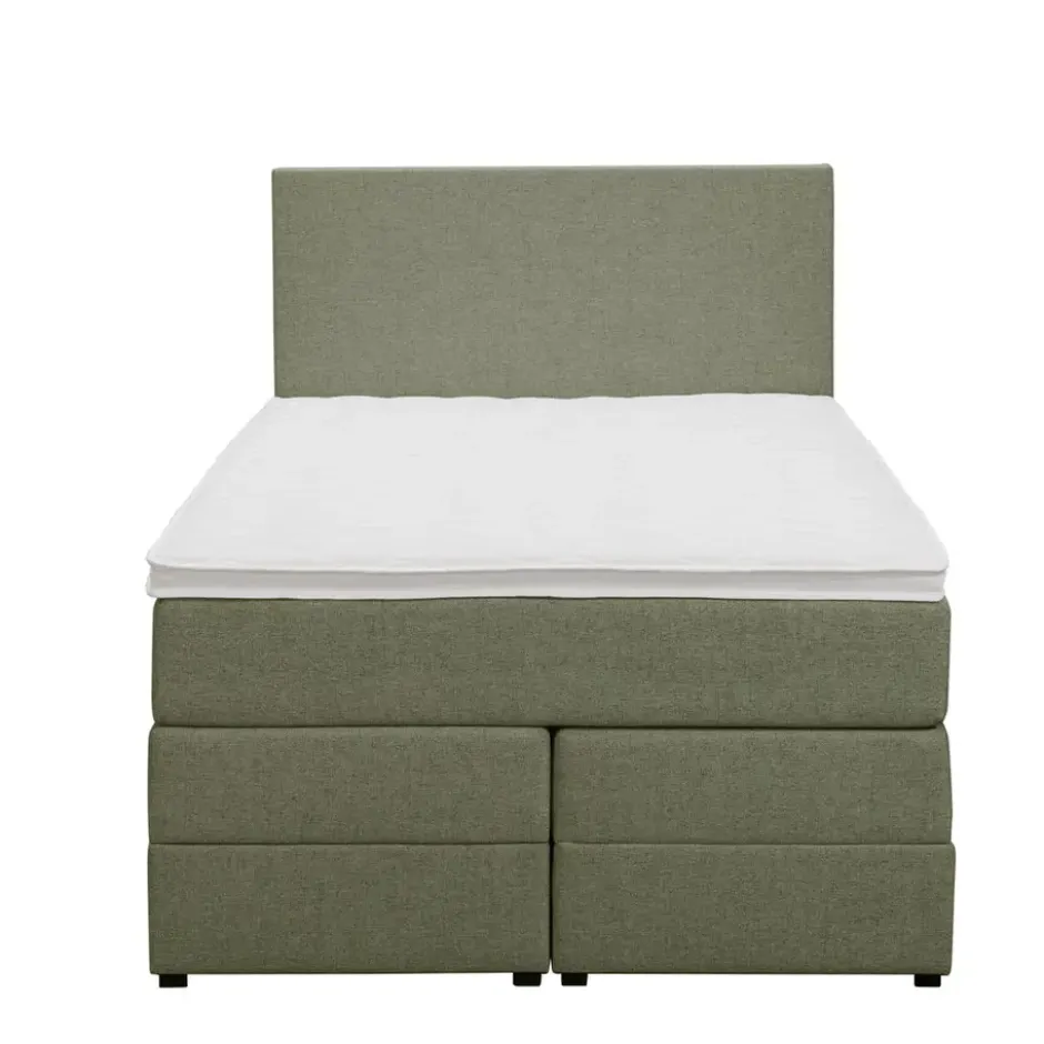 Boxspring met opbergruimte Liv egaal - groen - 120x200 cm