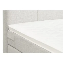 Boxspring met opbergruimte Liv geblokt - ecru - 120x200 cm