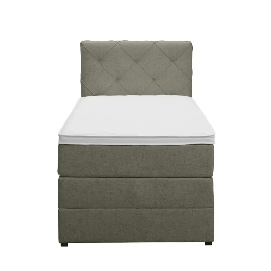 Boxspring met opbergruimte Liv geruit - groen - 90x200 cm
