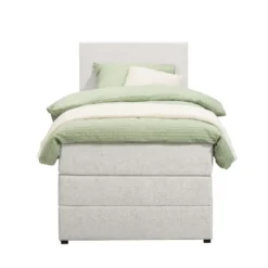 Boxspring met opbergruimte Liv egaal - ecru - 90x200 cm