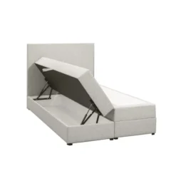 Boxspring met opbergruimte Liv egaal - ecru - 120x200 cm