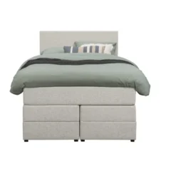 Boxspring met opbergruimte Liv egaal - ecru - 120x200 cm