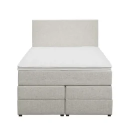Boxspring met opbergruimte Liv egaal - ecru - 120x200 cm
