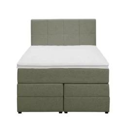 Boxspring met opbergruimte Liv geblokt - groen - 120x200 cm