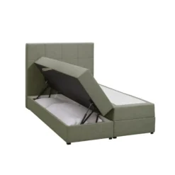 Boxspring met opbergruimte Liv geblokt - groen - 120x200 cm