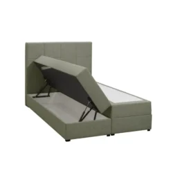 Boxspring met opbergruimte Liv geblokt - groen - 120x200 cm