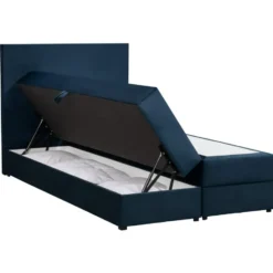 Boxspring met opbergruimte Liv egaal - blauw - 120x200 cm
