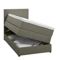 Boxspring met opbergruimte Liv egaal - groen - 90x200 cm