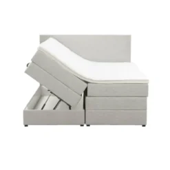 Boxspring met opbergruimte Liv egaal - ecru - 180x200 cm