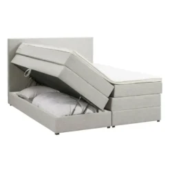 Boxspring met opbergruimte Liv egaal - ecru - 180x200 cm