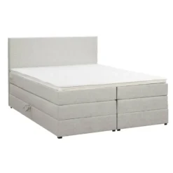 Boxspring met opbergruimte Liv egaal - ecru - 140x200 cm