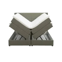 Boxspring met opbergruimte Liv geblokt - groen - 140x200 cm