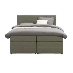 Boxspring met opbergruimte Liv geblokt - groen - 140x200 cm