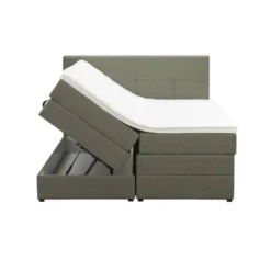 Boxspring met opbergruimte Liv geblokt - groen - 140x200 cm
