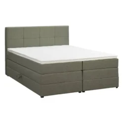 Boxspring met opbergruimte Liv geblokt - groen - 140x200 cm
