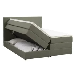 Boxspring met opbergruimte Liv egaal - groen - 160x200 cm