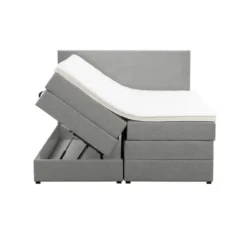 Boxspring met opbergruimte Liv egaal - lichtgrijs - 160x200 cm