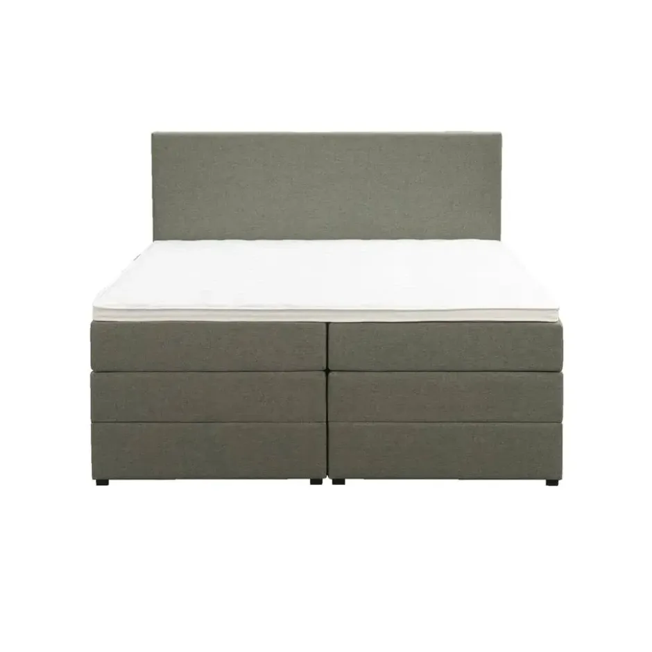 Boxspring met opbergruimte Liv egaal - groen - 140x200 cm