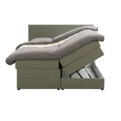 Boxspring met opbergruimte Liv egaal - groen - 140x200 cm