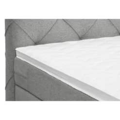 Boxspring met opbergruimte Liv geruit - lichtgrijs - 140x200 cm