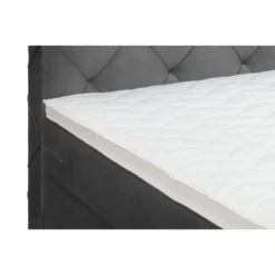 Boxspring met opbergruimte Liv geruit - grijs - 140x200 cm