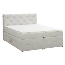 Boxspring met opbergruimte Liv geruit - ecru - 180x200 cm