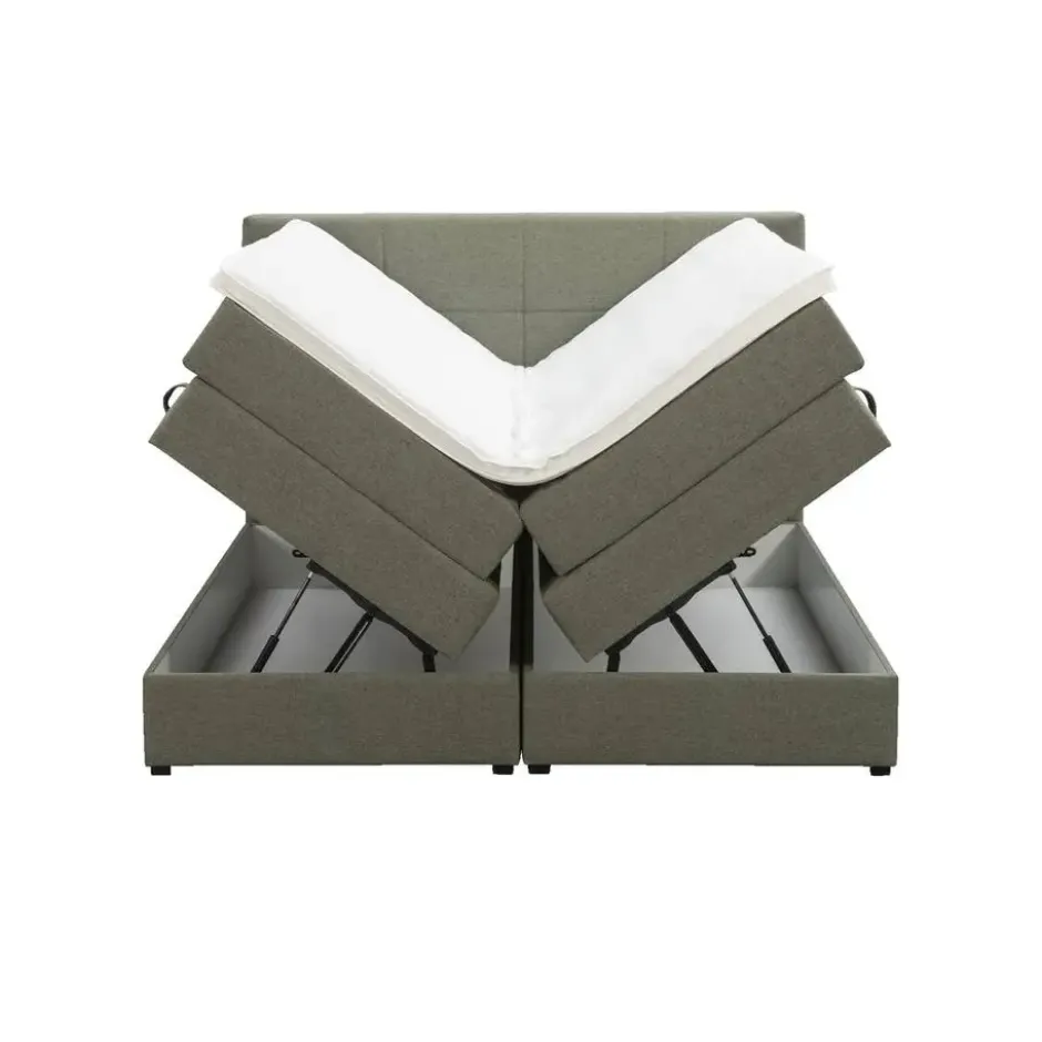 Boxspring met opbergruimte Liv geblokt - groen - 180x200 cm