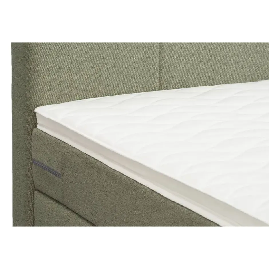 Boxspring met opbergruimte Liv geblokt - groen - 180x200 cm