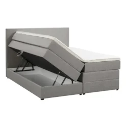 Boxspring met opbergruimte Liv egaal - lichtgrijs - 180x200 cm