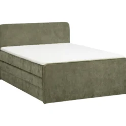 Boxspring met opbergruimte Mori - vergrijsd groen - 180x200 cm