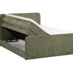Boxspring met opbergruimte Mori - vergrijsd groen - 180x200 cm