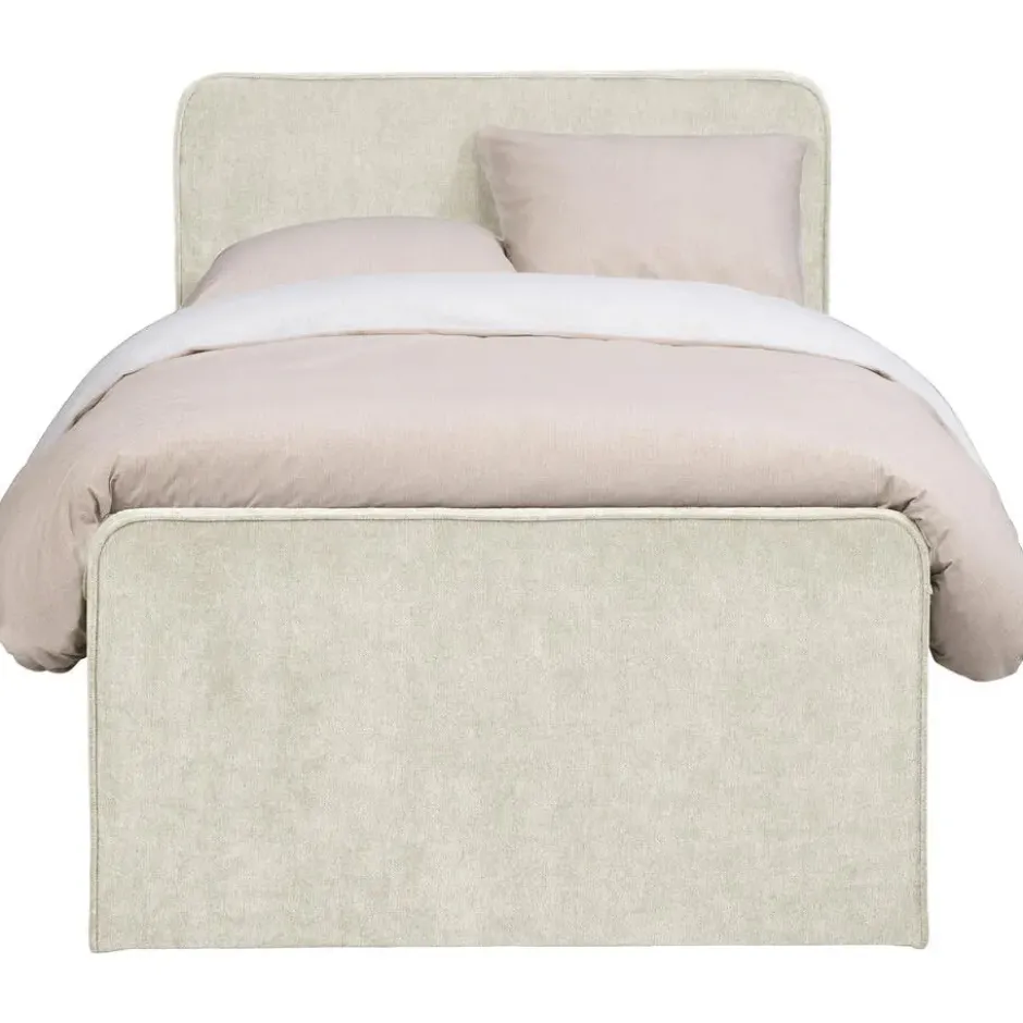 Boxspring met opbergruimte Mori - lichtgrijs - 120x200 cm