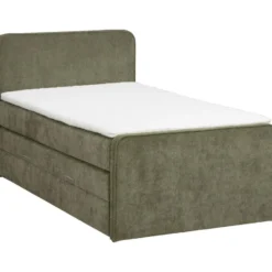 Boxspring met opbergruimte Mori - vergrijsd groen - 120x200 cm