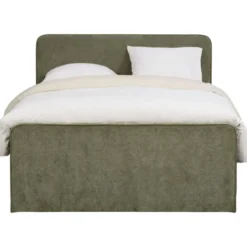 Boxspring met opbergruimte Mori - vergrijsd groen - 160x200 cm