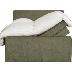 Boxspring met opbergruimte Mori - vergrijsd groen - 160x200 cm