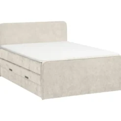 Boxspring met opbergruimte Mori - lichtgrijs - 160x200 cm