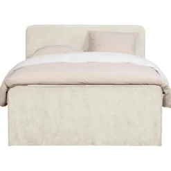 Boxspring met opbergruimte Mori - lichtgrijs - 140x200 cm
